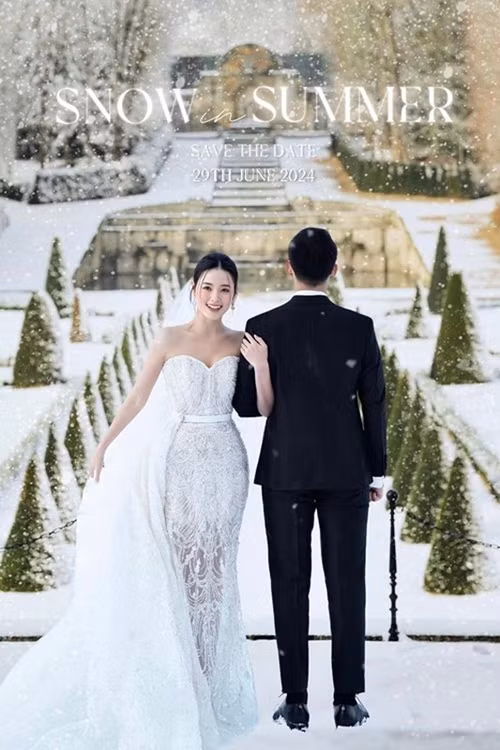 Vào đầu năm, Midu và nửa kia chụp ảnh cưới tại Paris, Pháp.