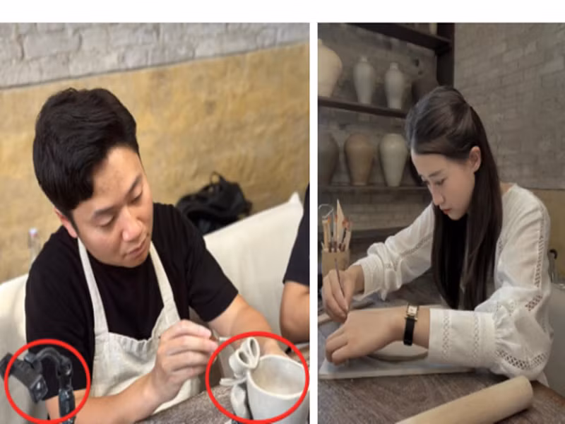 Hoài Nam và Nga Anh được cho là đăng tải hình ảnh ở cùng một địa điểm làm gốm, theo dõi nhau trên Instagram. Hiện tại, người trong cuộc chưa lên tiếng về những đồn đoán. Ảnh: Đời Sống Pháp Luật.