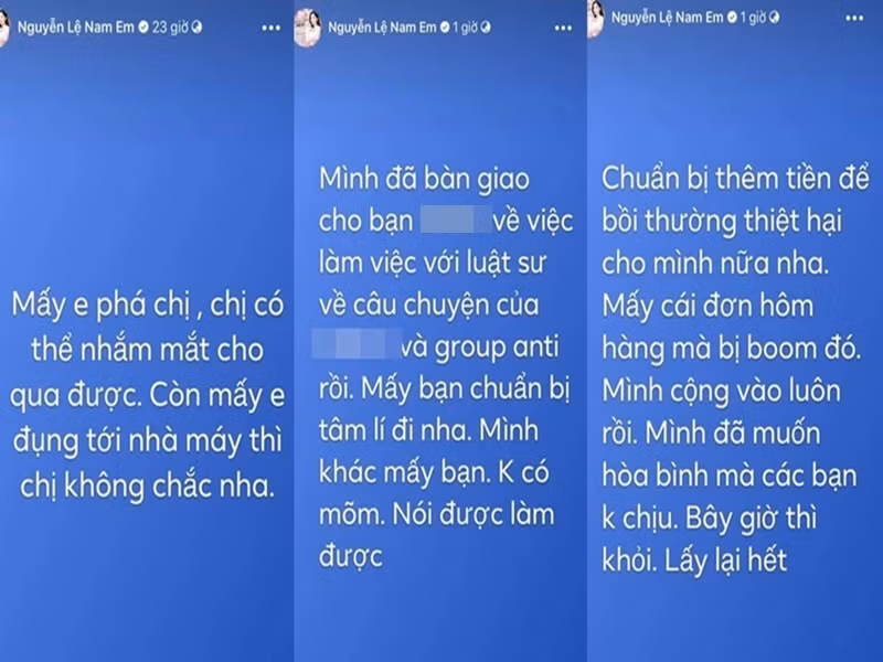 Gần đây, Nam Em gặp rắc rối khi bị antifan gây ảnh hưởng đến công việc kinh doanh. Nàng hoa khôi ban đầu dọa kiện antifan nhưng sau đó lại xin lỗi. Ảnh: Pháp Luật TP HCM.