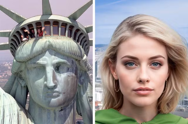 Nữ thần Tự do, được lấy hình mẫu từ Charlotte Beysser Bartholdi (1801–1891) một người phụ nữ người Pháp, mẹ của nhà điêu khắc tạo nên bức tượng.