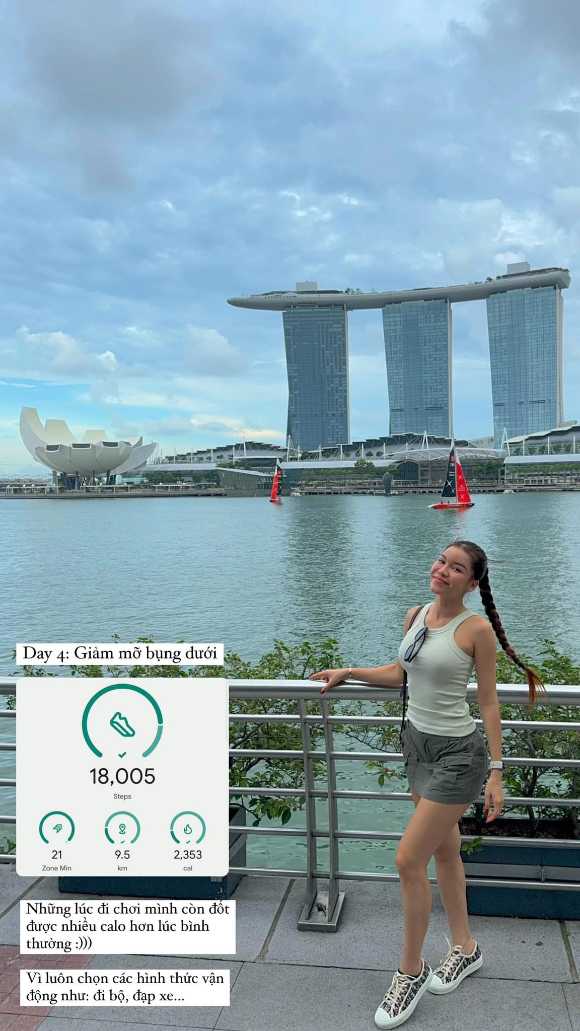 Để có được vẻ ngoài như hiện tại, vợ Đặng Văn Lâm khá chăm chỉ tập luyện thể dục thể thao. Cô cũng không ngần ngại chia sẻ với ngừoi hâm mộ những bí quyết về việc xây dựng thực đơn ăn uống đến những bài tập nặng nhẹ.