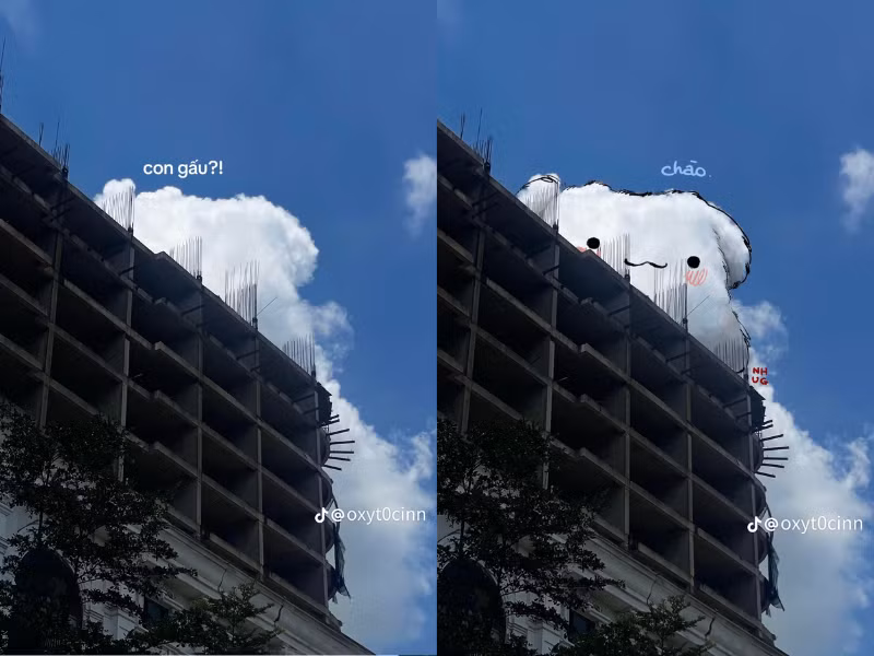 Những bức hình ngộ nghĩnh của Hồng Nhung khiến nhiều người nhớ về một thời tuổi thơ, ngước nhìn lên những đám mây bồng bềnh và tưởng tượng ra những hình thù khác nhau.