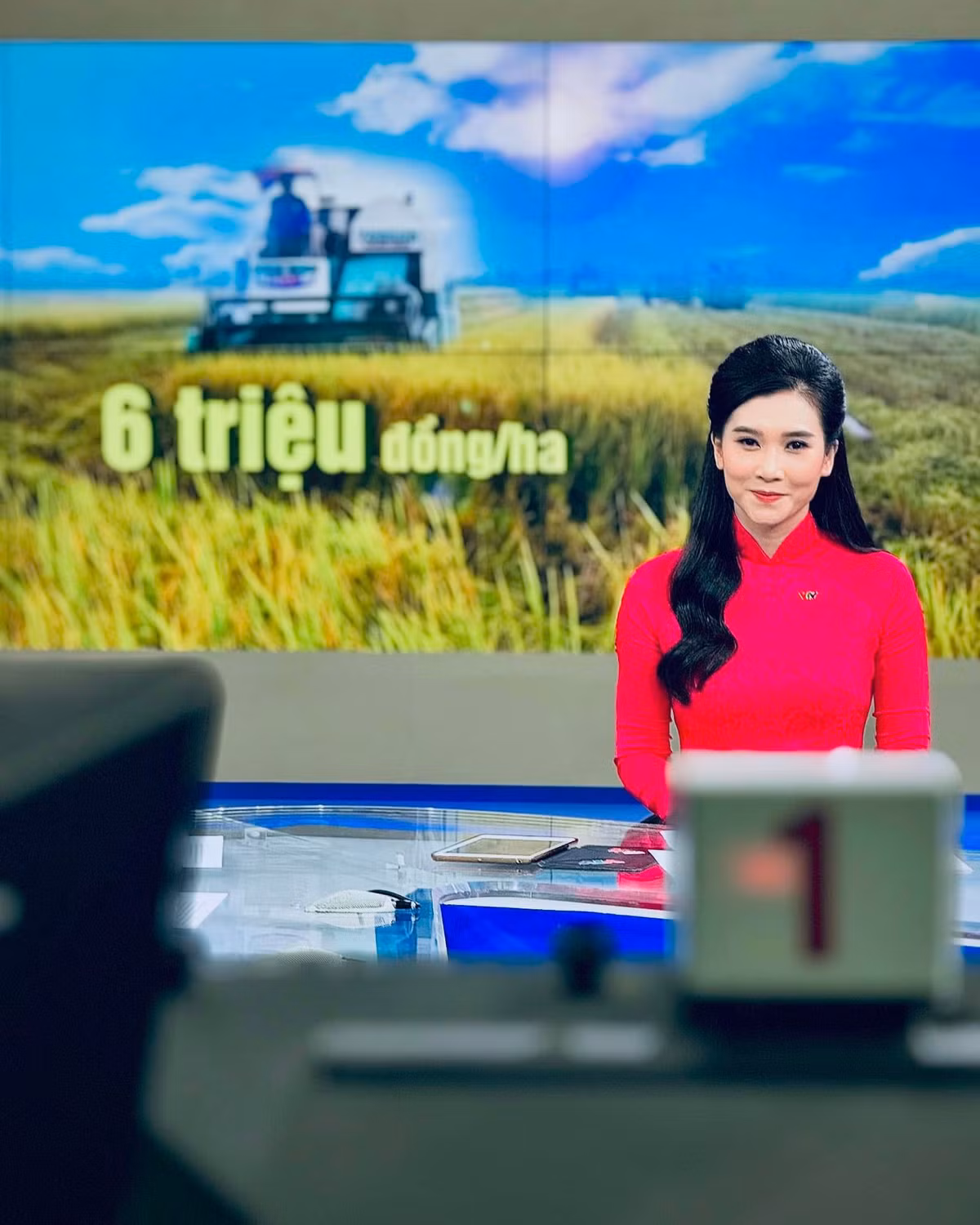 BTV Khánh Trang tên đầy đủ là Trần Minh Trang, là BTV hiếm hoi của "Bản tin Thời sự 19h" phải dùng nghệ danh. Người đẹp sinh năm 1984 tại Nghệ An, cô từng học quản trị du lịch khách sạn và ngoại thương. Ảnh sử dụng trong bài: FBNV