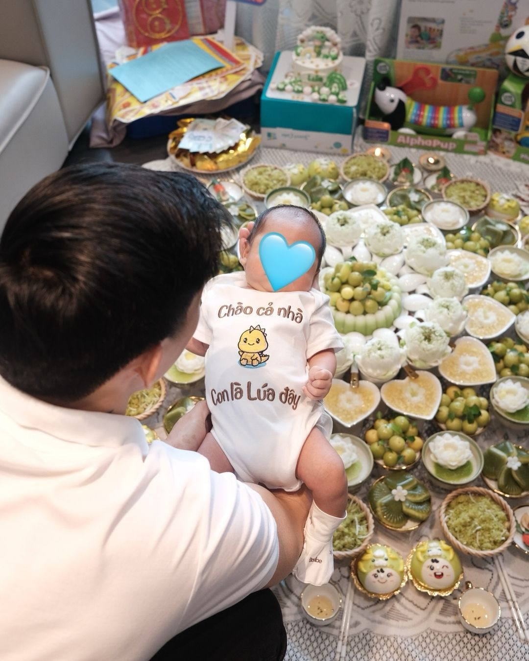 Bức ảnh đầu tiên của bé Lúa được đăng tải là lúc bé Lúa vừa tròn 1 tháng tuổi.