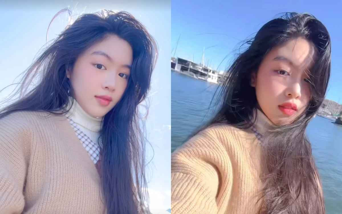 Hiện tại, Lọ Lem và gia đình đang có mặt tại nước Úc. Ái nữ nhà MC Quyền Linh đã đăng tải đoạn video cận mặt.