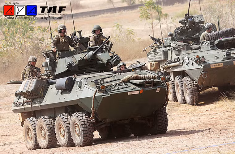 Trong ảnh, xe thiết giáp hạng nhẹ lội nước LAV-25 của Thủy quân Lục chiến Mỹ. Nguồn ảnh: TAF