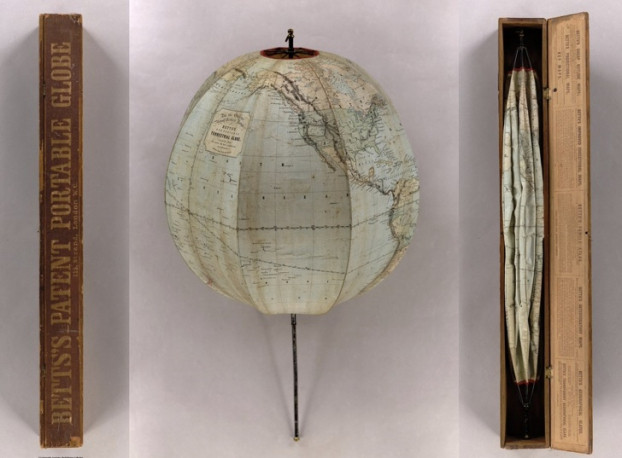 Quả địa cầu có thể gập lại nhỏ gọn.