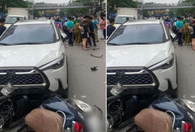 Ha Noi: Nu tai xe gay tai nan lien hoan, 2 nguoi bi thuong