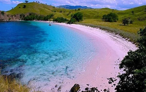 3. Bãi biển Tangsi của Lombok – Indonesia: Lombok là một hòn đảo của Indonesia ở Tây Nusa Tenggara. Bãi biển nơi đây có màu sắc ấn tượng là nhờ các rạn san hô.