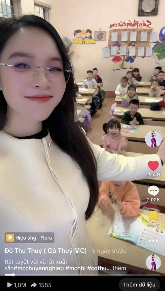 Được biết, cô giáo đang thu hút lượt xem lớn có tài khoản TikTok là Đỗ Thu Thủy (Cô Thủy MC).