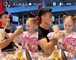 Mới đây, Dianka đăng ảnh cùng chồng Bùi Tiến Dũng, em gái và mẹ đi chơi trung tâm thương mại.