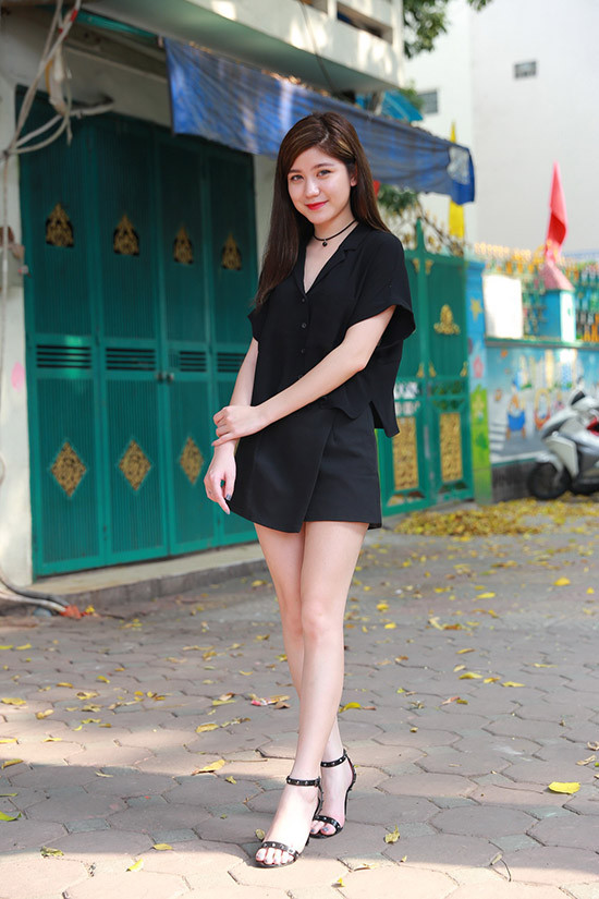 Mặc dù chỉ cao hơn 1m50 nhưng với cách mix đồ hợp lý cùng thân người thon gọn, An Japan phần nào đã che được khuyết điểm về chiều cao của mình.