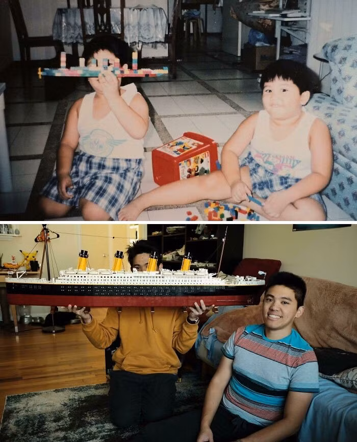 Thêm nữa, việc rủ ba mẹ, anh chị em trong nhà hay bạn thân cùng chụp ảnh giống ngày xửa ngày xưa còn giúp bạn cải thiện mối quan hệ với mọi người, tăng tính sáng tạo, hài hước khi mô phỏng lại đúng hình dáng và động tác khi chụp hình năm xưa.