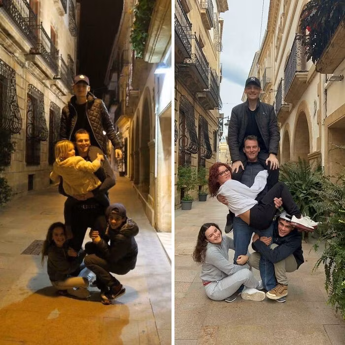 Bức ảnh bên trái chụp năm 2017, còn ảnh bên phải được chụp năm 2022.