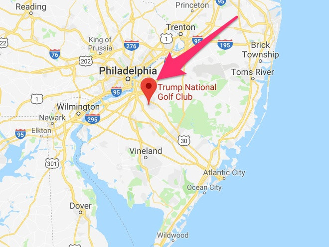 Trump National Golf Club Philadelphia nằm trong chuỗi câu lạc bộ golf ở bang New Jersey của ông Trump.