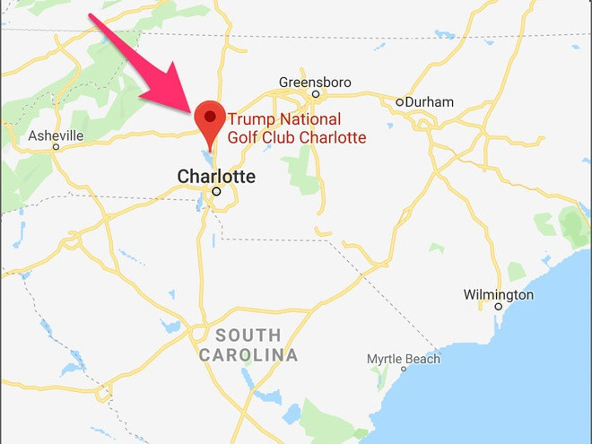 Trump National Golf Club nằm ở Charlotte, bang North Carolina, gồm một sân golf 18 lỗ, một khu tổ hợp bể bơi, spa và vài sân quần vợt.