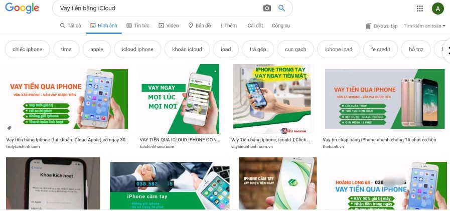 Vay tien qua icloud tran lan mang xa hoi, tra het tien van he luy