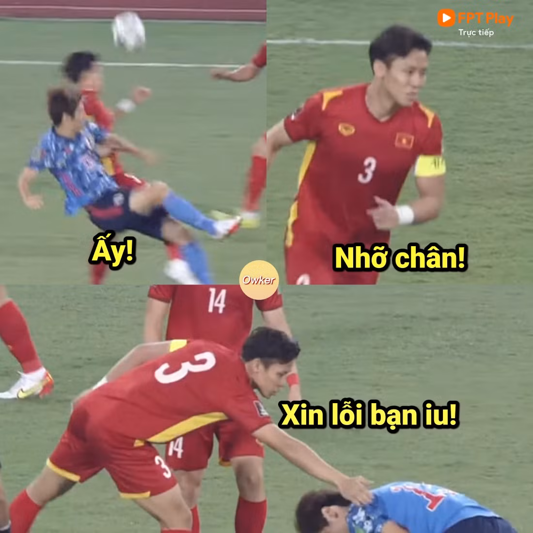 Quế Ngọc Hải và pha dằn mặt đối phương trong những phút đầu trận đấu.