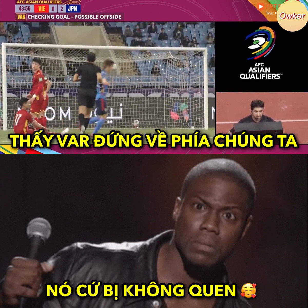 Cảm giác không quen của netizen Việt Nam khi lần đầu công nghệ VAR đứng về phía thầy trò HLV Park Hang Seo. Ảnh: Fandom Owker