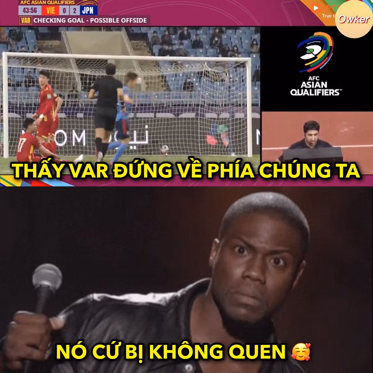 Cảm giác không quen của netizen Việt Nam khi lần đầu công nghệ VAR đứng về phía thầy trò HLV Park Hang Seo. Ảnh: Fandom Owker