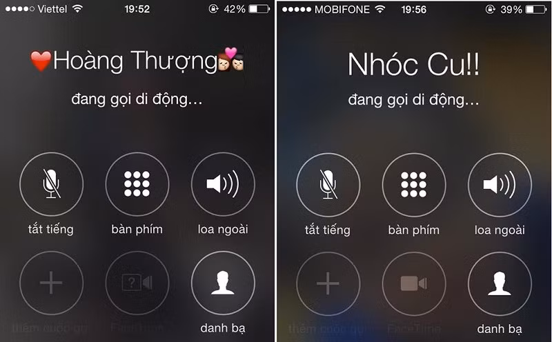 Cách mà một cặp đôi trao yêu thương cho nhau qua việc lưu danh bạ trên điện thoại.