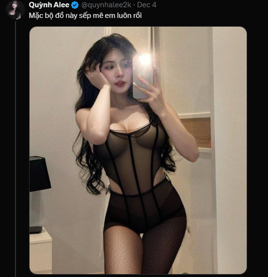Bài đăng được tài khoản QuynhAlee2k, gần 21 nghìn lượt theo dõi, có tích xanh đăng tải.