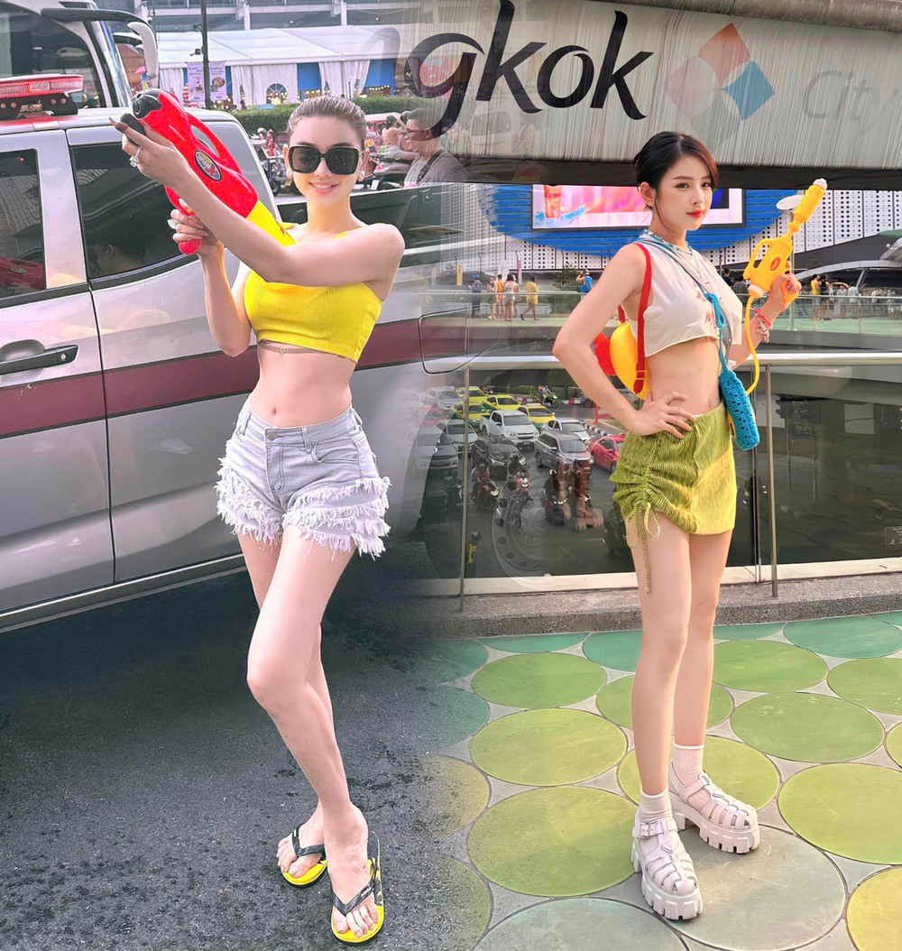 Nhiều mỹ nhân Việt khi tham dự lễ hội té nước cũng "nhập gia tùy tục" và diện đồ mát mẻ là điều dễ hiểu.