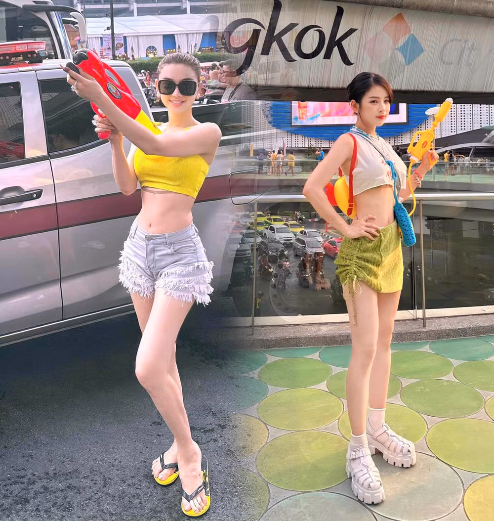 Nhiều mỹ nhân Việt khi tham dự lễ hội té nước cũng "nhập gia tùy tục" và diện đồ mát mẻ là điều dễ hiểu.