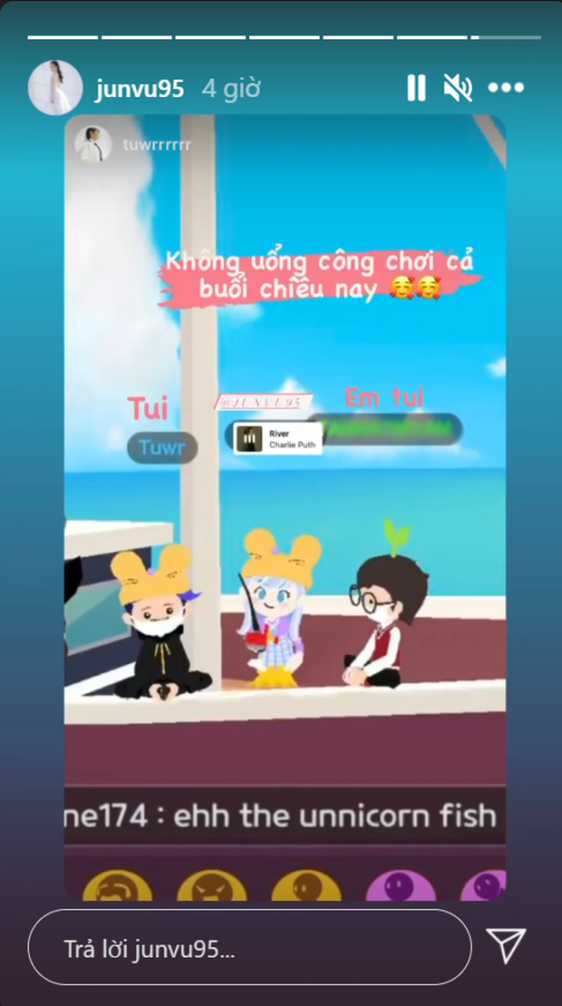 Từng phá đảo Liên Quân Mobile, Jun Vũ mới đây đã tìm cho mình 1 trò chơi khác để có thể "cày cuộc" trong mùa dịch. Tựa game mà "thánh nữ" lựa chọn đó là Play Together.