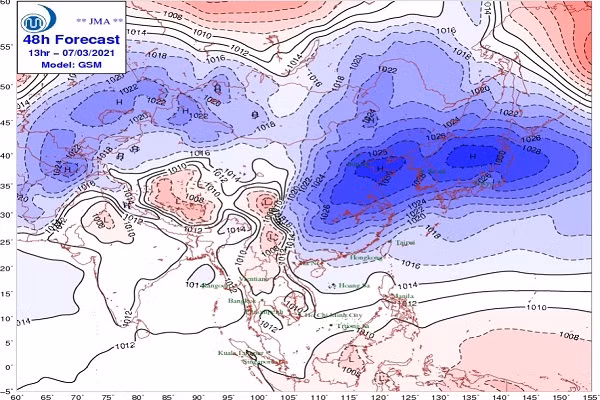 Tu dem nay, cac tinh Bac Bo, Bac Trung Bo co mua, gio giat manh