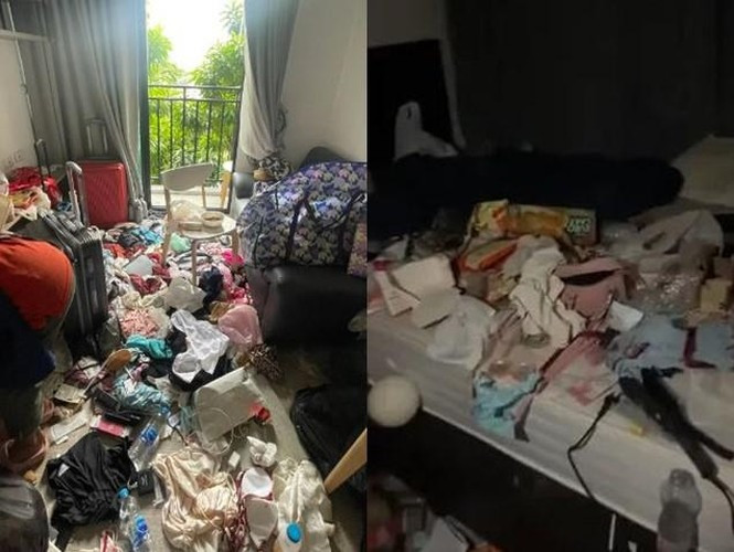 Bốc mùi hôi hám và ngập trong rác, đó là những gì phơi bày bên trong căn phòng vắng chủ. Dường như vị khách thuê này chẳng bao giờ đổ rác. Nhưng điều đáng sợ chính là khoảng 50 chai nhựa đựng chất thải được vứt la liệt khắp khu vực giường ngủ.