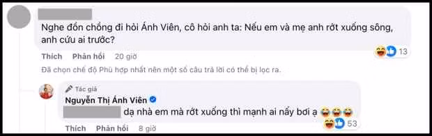 Trước câu hỏi này, Ánh Viên đã có màn “thoát pressing” cực mượt, thể hiện khả năng ứng biến thông minh và hài hước: “Dạ nhà em mà rớt xuống thì mạnh ai nấy bơi ạ”. Câu trả lời cũng khiến cư dân mạng thích thú, thả like và haha tới tấp.