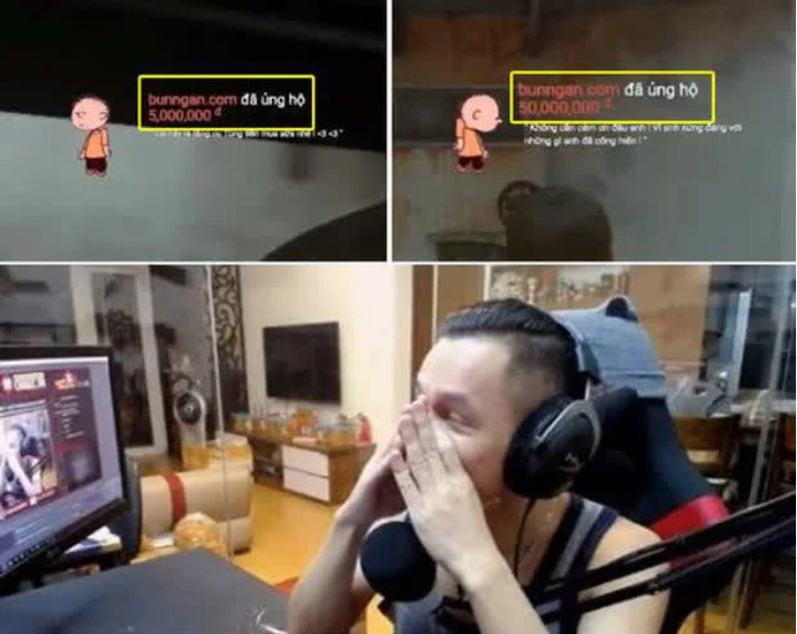 Lần đầu tiên là vào đầu năm 2018 khi cái tên Độ Mixi cũng lên như diều gặp gió và ngày càng nhận được nhiều tình cảm của khán giả. Buổi livestream hôm ấy, anh chàng liên tiếp nhận được donate từ fan nhiệt tình, điển hình là bạn fan có tên là Bunngan.com.