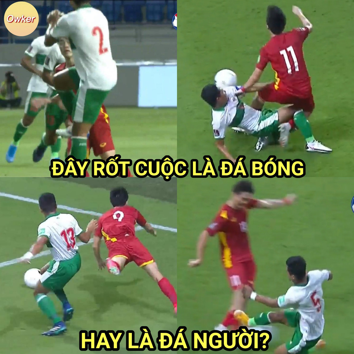 Rất nhiều lần trong hiệp 1, NHM không hiểu các cầu thủ Indonesia đang đá bóng hay đang đánh người mà các nạn nhân không ai khác là các cầu thủ đội tuyển Việt Nam.