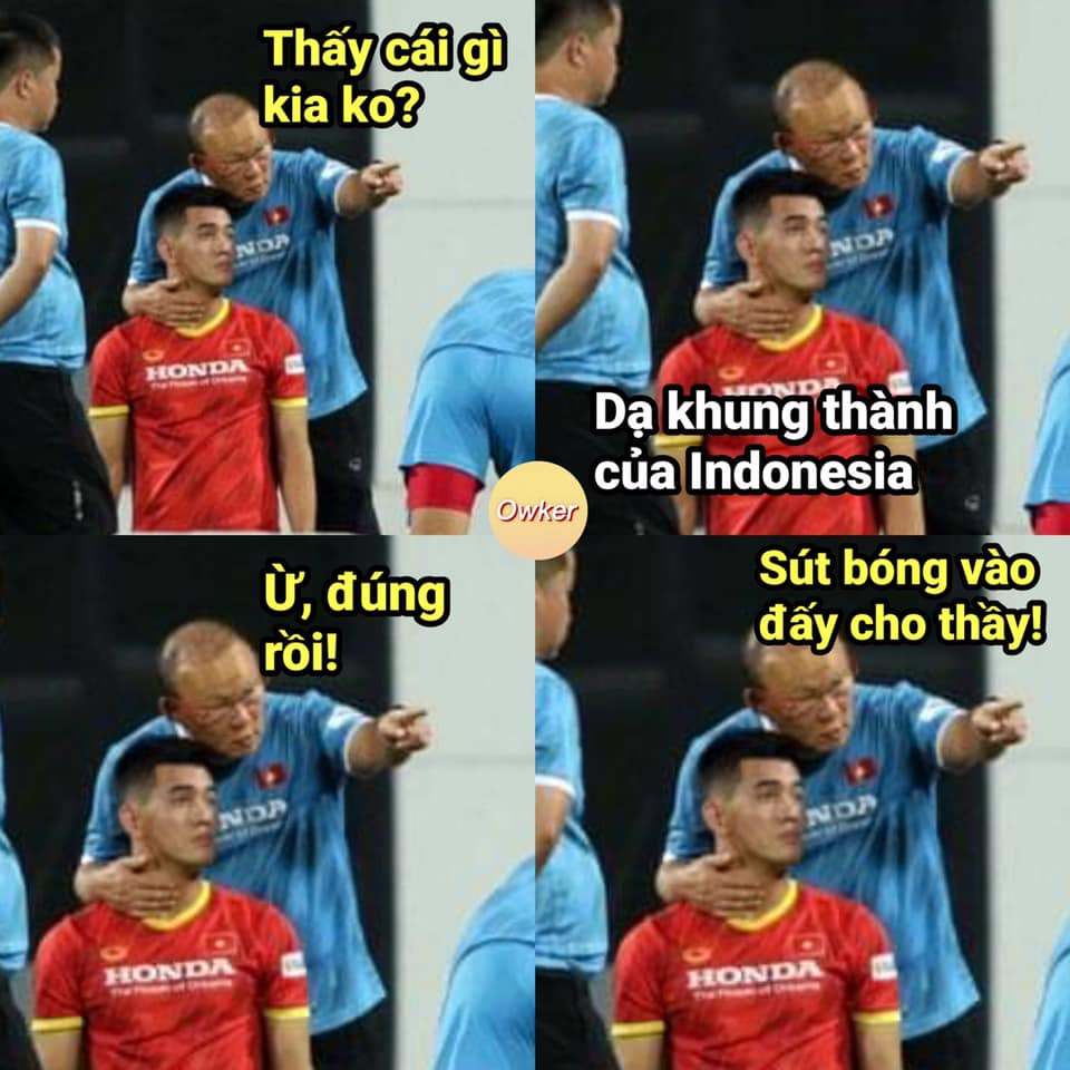 Sau hiệp 1 bị dồn nén, chỉ ít phút khi hiệp 2 bắt đầu, nhờ lời chỉ dẫn của HLV Park Hang Seo, Tiến Linh đã định hướng được khung thành và biến thủ môn Indonesia thành trò hề với pha phản ứng trọng tài, nhận thẻ vàng sau bàn thua.