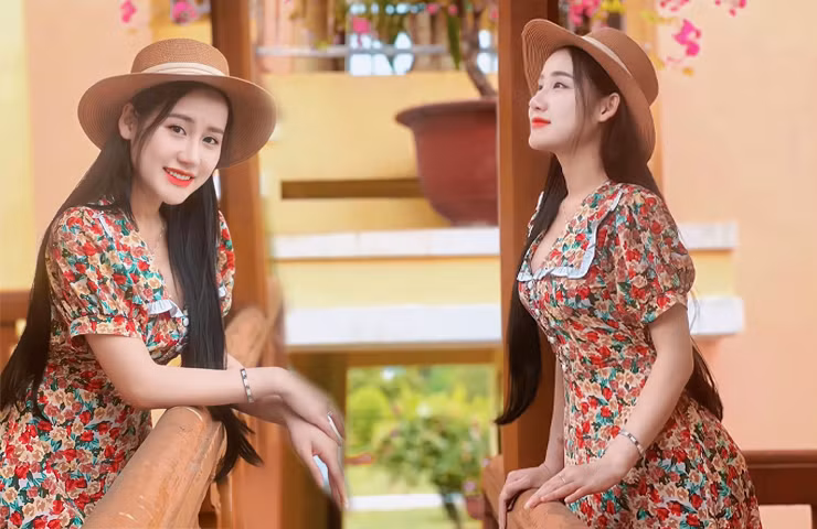 Sở hữu khuôn mặt xinh đẹp, chiếc cằm V- line hàng loạt nam nhân phải đổ gục trước nhan sắc yêu kiều của Anh Phương.