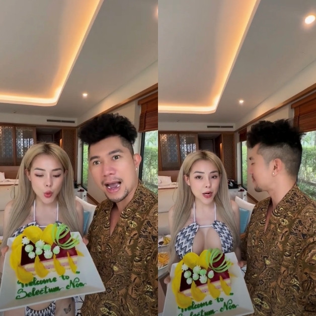 Trong dịp sinh nhật của Lương Bằng Quang, hot girl ngực khủng Ngân 98 còn gây chú ý khi chuyển thẳng hơn 82 triệu đồng (tương ứng hai số cuối trong năm sinh của bạn trai 1982) để chúc mừng. Nữ DJ còn chúc người yêu sớm cưới được vợ.