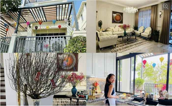 Căn biệt thự mà Vân Hugo đang sinh sống được thiết kế chủ đạo theo gam màu trắng, vừa trang nhã nhưng không kém phần sang trọng.