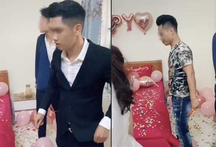 Nhiều ý kiến trái chiều được cư dân mạng đưa ra bàn luận xoay quanh đoạn clip "phá" phòng tân hôn này.