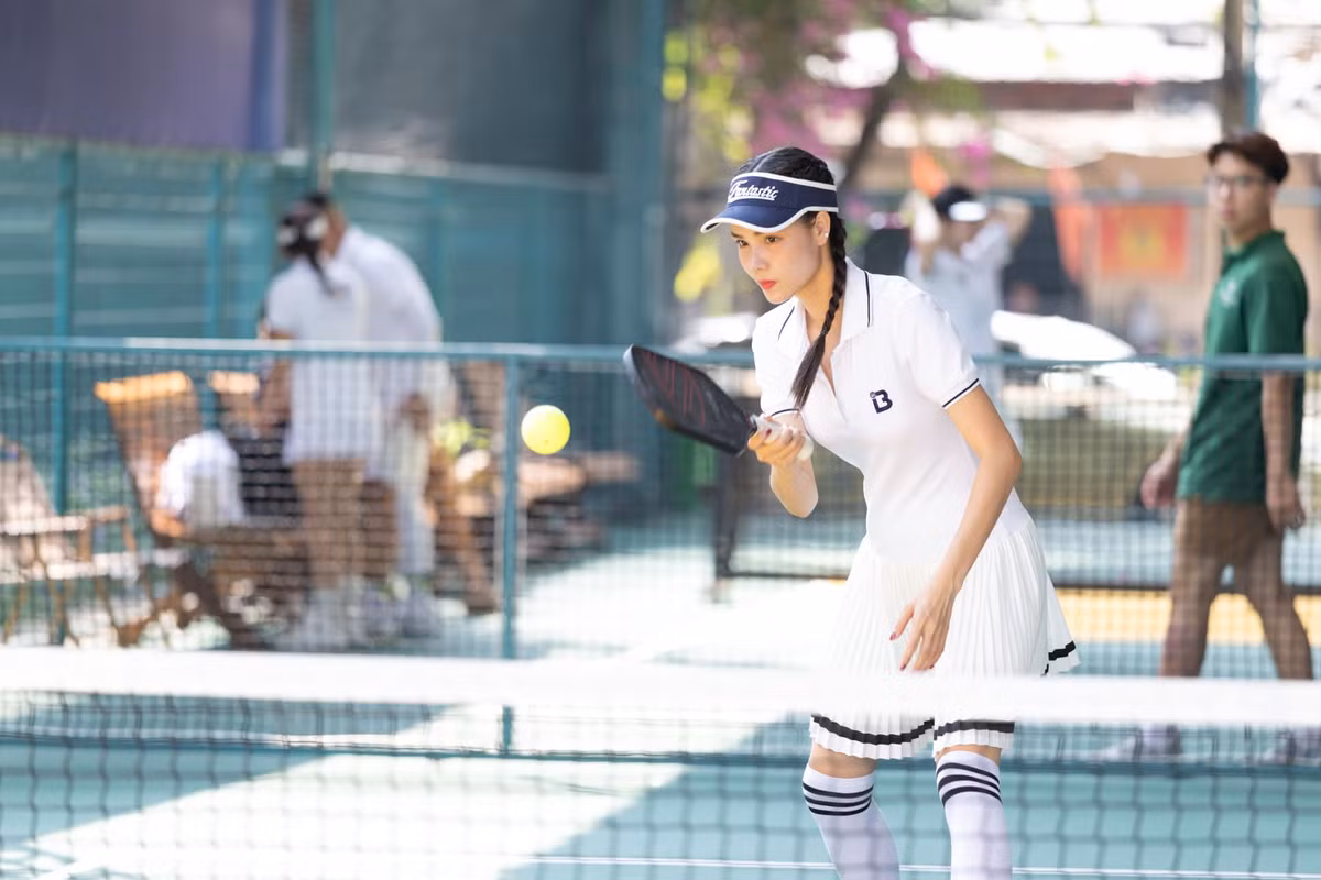 Dù chỉ mới tham gia pickleball nhưng Kỳ Hân và chồng khá say mê với bộ môn đang thịnh hành này.