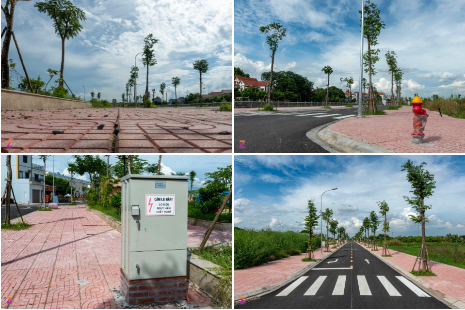 Tại khu vực đất đấu giá, một số hạ tầng cơ bản như đường nhựa, hệ thống trụ điện, trụ cứu hỏa, đèn đường, cống thoát nước đã được hoàn thiện.