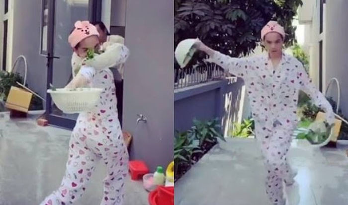 Màn vảy rau "đi đường quyền" từng khiến dân tình thích thú.