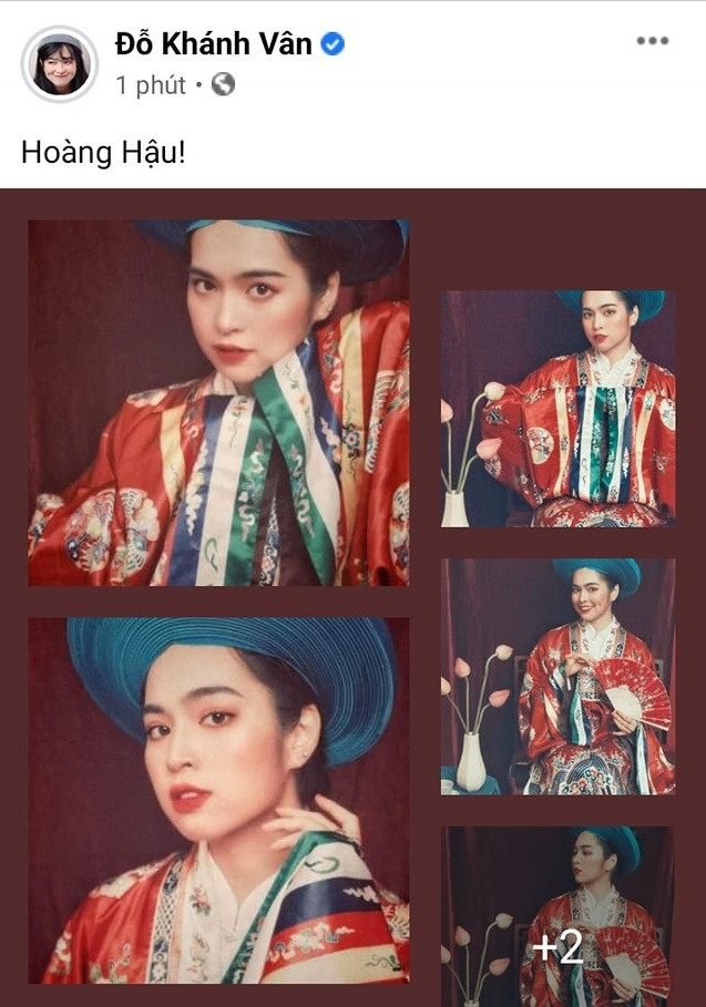 Sau hiệu ứng khi tham gia "Sao Nhập Ngữ", mới đây Đỗ Khánh Vân lại khiến các fan được dịp khen hết lời khi diện lên mình bộ cổ phục Việt Nam kèm với dòng status "Hoàng hậu!".