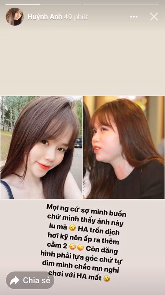 Để "phản pháo" nhận xét của cư dân mạng, mới đây, bạn gái Quang Hải đã đăng đàn trên story hình ảnh của chính mình.