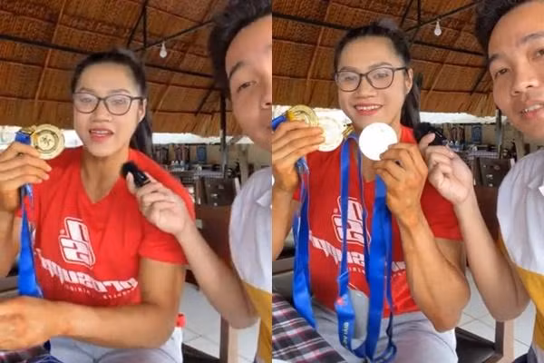 Qua 2 năm tập luyện, cô gái nhỏ bé 40 kg ngày nào đã tăng lên 57 kg. Không chỉ vậy, cơ thể của Trần Ny cũng biến đổi hoàn toàn.