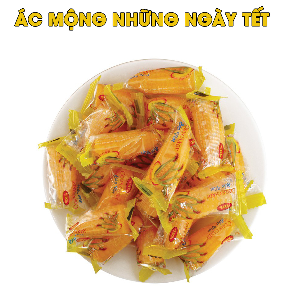 Được bình chọn hàng đầu cho loạt món ăn ngày Tết gây ám ảnh chính là kẹo ngô.