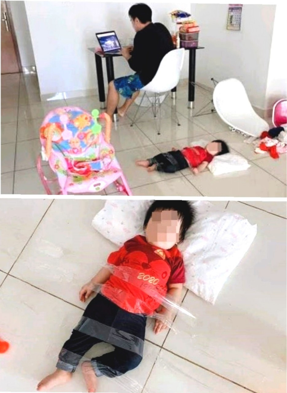 Trước đó trên mạng xã hội từng chứng kiến không ít những hình ảnh các ông bố trông con cực bá đạo.