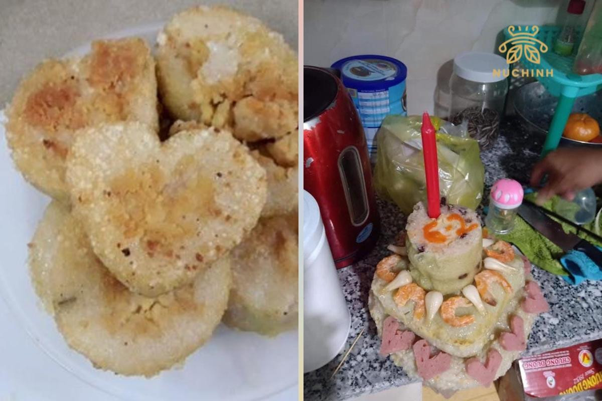 Bánh chưng thường sẽ có hình vuông, nhưng phiên bản đặc biệt dành riêng cho mùa lễ tình nhân thì đã được tạo hình trái tim vô cùng lạ mắt.