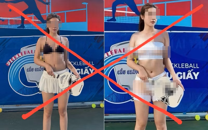Bộ đồ chơi pickleball mới đây nước netizen truyền tay nhau bị đánh giá là hở hang, phản cảm, không phù hợp khi xuất hiện ở một sân chơi thể thao.