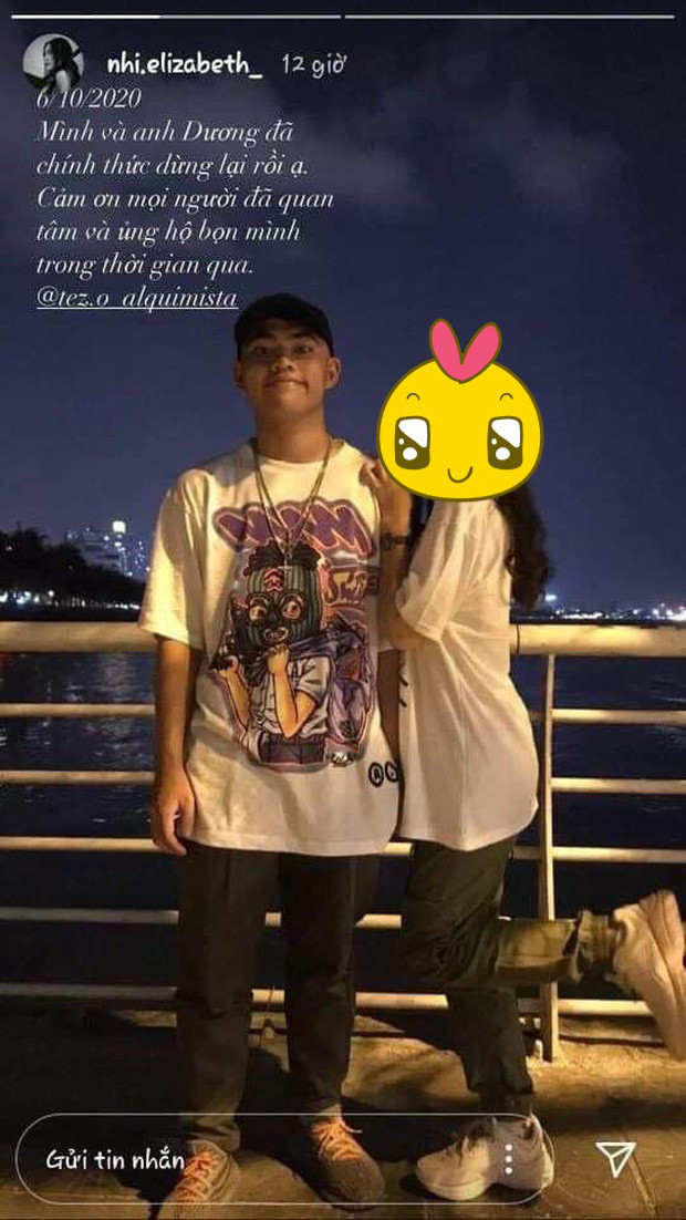 Tuy nhiên chỉ tới ngày 22/9, Tez xác nhận trên livestream rằng anh và người yêu cũ chia tay. Đồng thời điểm này, cô người tên D.N lại đăng ảnh xác nhận chia tay vào ngày 6/10.